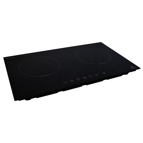 Parrilla de inducción magnética empotrable de 2 quemadores SUPRA DUE-E en color negro de 69 cm 