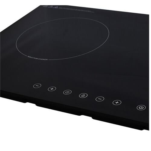 Parrilla de inducción magnética empotrable de 2 quemadores SUPRA DUE-E en color negro de 69 cm 