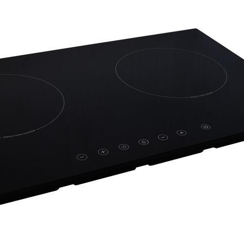 Parrilla de inducción magnética empotrable de 2 quemadores SUPRA DUE-E en color negro de 69 cm 