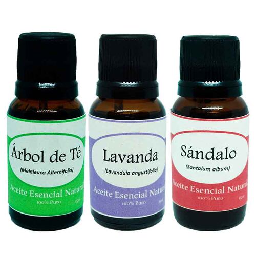 Arbol de Te Sandalo Lavanda Aceite Esencial Natural Aromaterapia Kit oil Krisamex