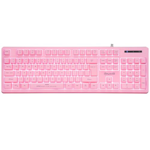 Kit Gamer Marvo Cm418 Teclado Mouse Diadema Mousepad Gamer Rosa.