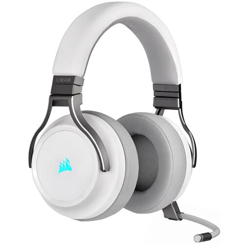 Diadema Corsair VIRTUOSO RGB WIRELESS Blanca Surround 7.1 USB Y 3.5mm CA-9011186-NA.