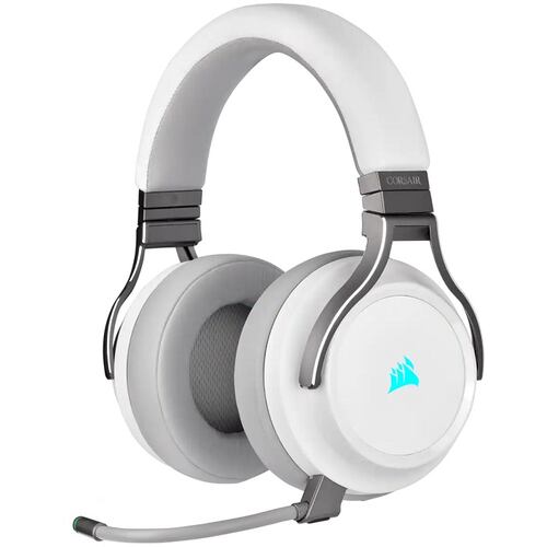 Diadema Corsair VIRTUOSO RGB WIRELESS Blanca Surround 7.1 USB Y 3.5mm CA-9011186-NA.
