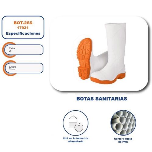 BOTAS IMPERMEABLES INDUSTRIALES DE PVC BLANCAS  PARA AGUA LIMPIEZA-CARNICERIA-JARDINERIA -POLLERIA TRUPER