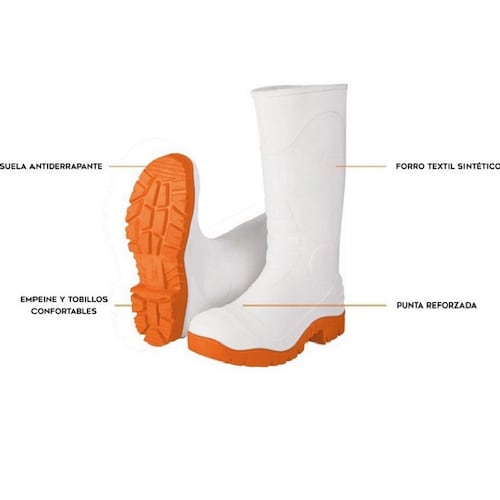 BOTAS IMPERMEABLES INDUSTRIALES DE PVC BLANCAS  PARA AGUA LIMPIEZA-CARNICERIA-JARDINERIA -POLLERIA TRUPER