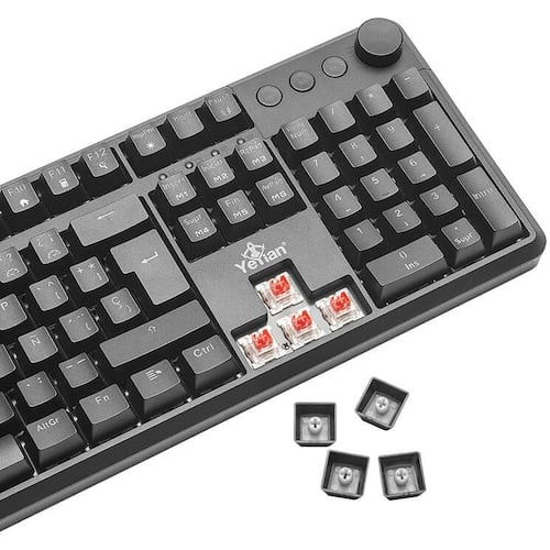 Teclado YeYian Asward Serie 3000 Mecanico Switch Rojo RGB YTM-28207R.