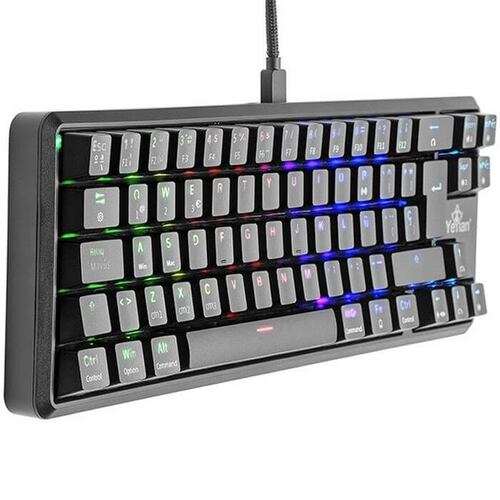 Teclado YeYian Akil Serie 3500 Mecanico TKL Switch Azul RGB USB Y Bluetooth YTM-28210B.