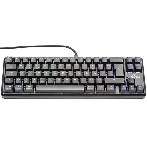 Teclado YeYian Akil Serie 3500 Mecanico TKL Switch Azul RGB USB Y Bluetooth YTM-28210B.