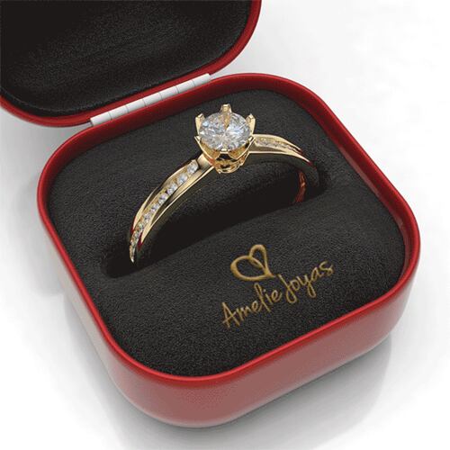 Anillo de compromiso en Oro Amarillo de 14K Amelie Joyas
