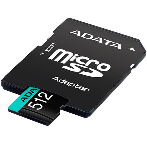 Memoria MicroSD Adata Premier Pro 512GB SDXC Clase 10 V30 A2 Con Adaptador AUSDX512GUI3V30SA2-RA1.