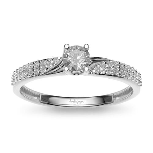 Anillo de compromiso en Oro Blanco de 14k Amelie Joyas