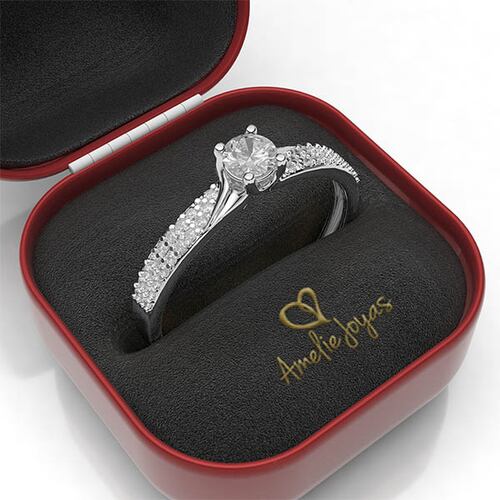 Anillo de compromiso en Oro Blanco de 14k Amelie Joyas