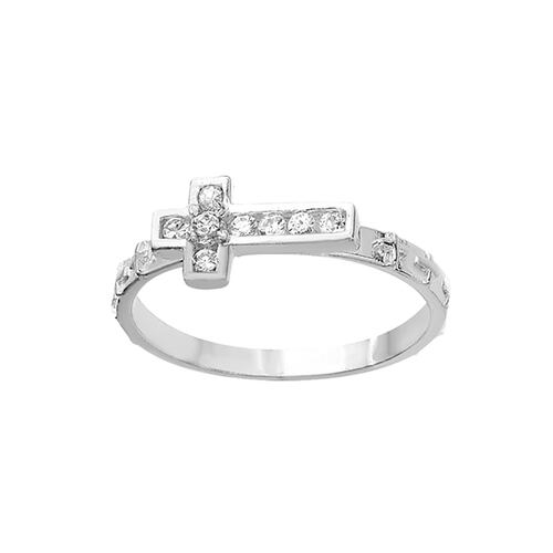 Anillo con Diseño de Misterio Incrustado en el Centro con Circonias en Plata .925 + Obsequio