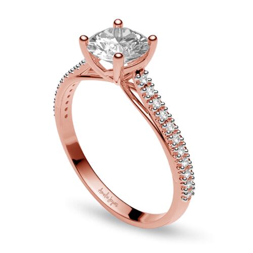 Anillo de compromiso en Oro Rosa de 14K Amelie Joyas