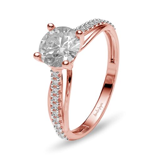 Anillo de compromiso en Oro Rosa de 14K Amelie Joyas