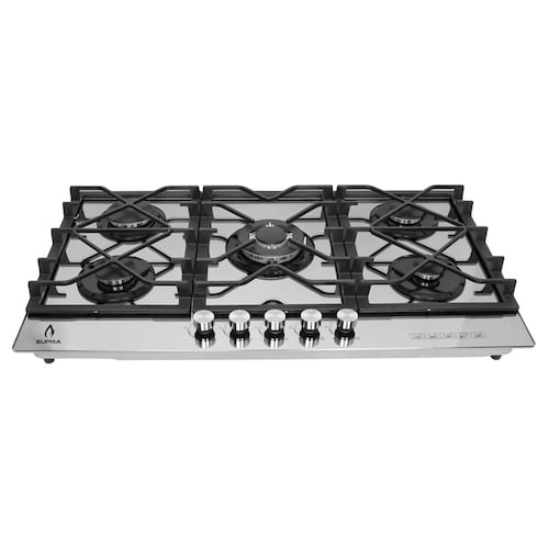 Parrilla de gas empotrable de 5 quemadores SUPRA 5Q-TM-87 de 87cm con cubierta de acero brillante