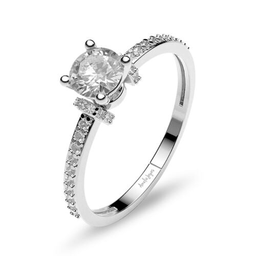 Anillo de compromiso en Oro Blanco de 10k Amelie Joyas