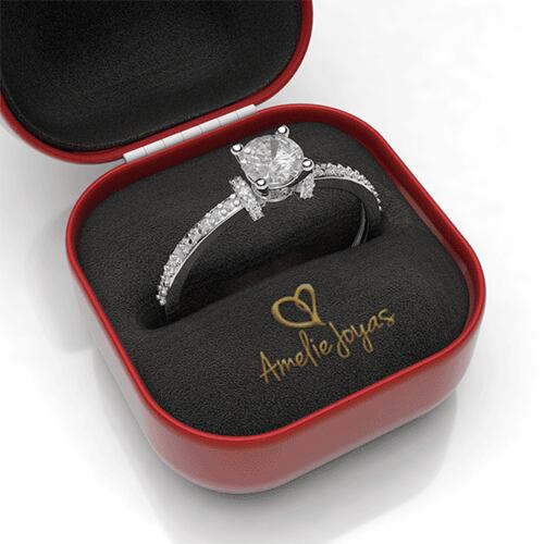 Anillo de compromiso en Oro Blanco de 10k Amelie Joyas
