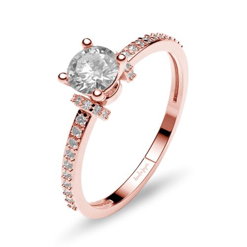 Anillo de compromiso en Oro Rosa de 10k Amelie Joyas