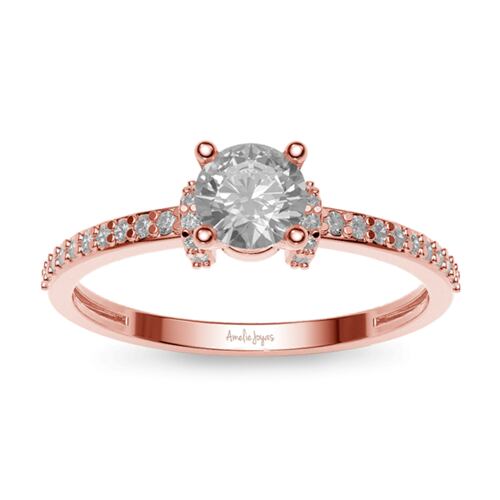Anillo de compromiso en Oro Rosa de 10k Amelie Joyas