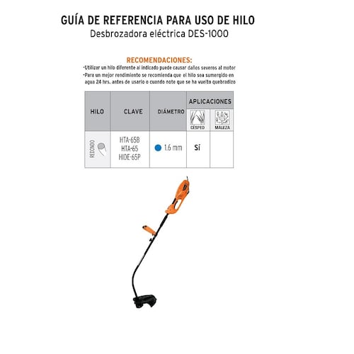 Desbrozadora Eléctrica "MOSCO" PODADORA para Jardinería  Corta Pasto Hierbas Malezas Truper de 1000W DES-1000