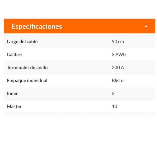 Cable Repuesto Inversor de corriente para auto Truper