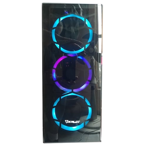 Gabinete Gamer Atx Ocelot Ogec01 Panel De Cristal Templado SIN FUENTE DE PODER, INCLUYE 3 ventiladores RGB