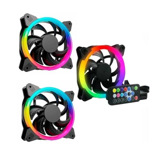 Gabinete Gamer Atx Ocelot Ogec01 Panel De Cristal Templado SIN FUENTE DE PODER, INCLUYE 3 ventiladores RGB