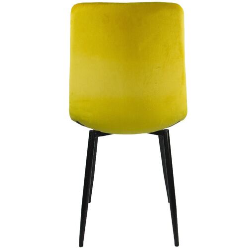 Silla Eames Tapizada  Kit 4 sillas Comedor Vintage Sillon Terciopelo Mostaza