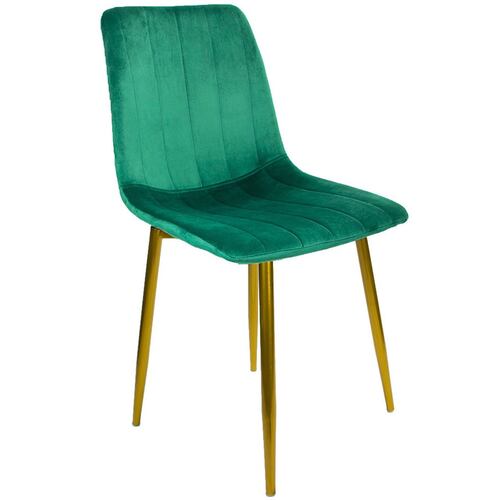 Silla Eames Kit 2 Sillas Patas Doradas Vintage Tapizada Terciopelo Silla Comedor Sala Moderna Verde Rack and Pack