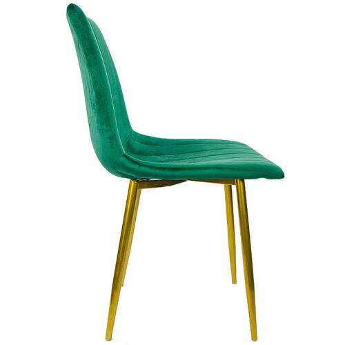 Silla Eames Kit 2 Sillas Patas Doradas Vintage Tapizada Terciopelo Silla Comedor Sala Moderna Verde Rack and Pack