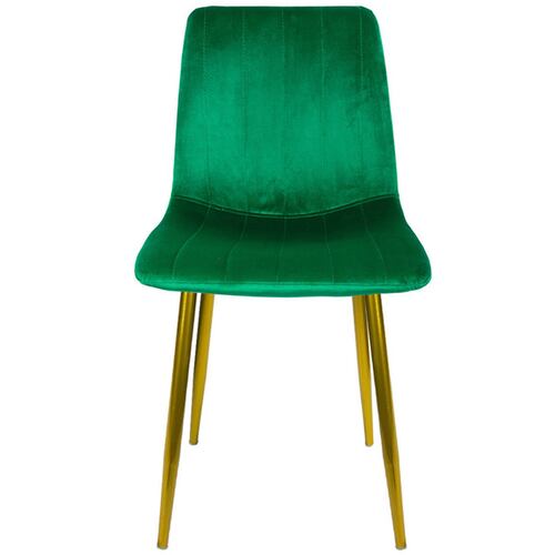 Silla Eames Kit 2 Sillas Patas Doradas Vintage Tapizada Terciopelo Silla Comedor Sala Moderna Verde Rack and Pack