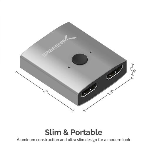 Switch HDMI 2 a 1 Sabrent 4K duplicador splitter selector DA-HSW2