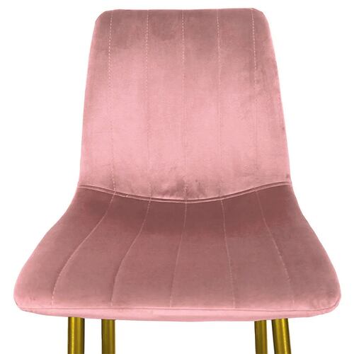 Silla Eames Tapizada Kit 2 Sillas Comedor Vintage Terciopelo Rosa Patas Doradas Minimalista