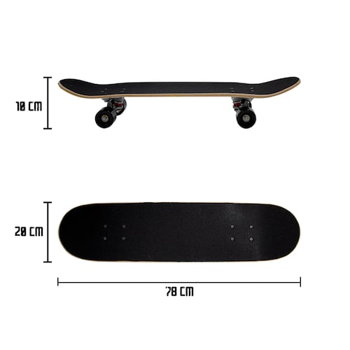 PATINETA SKATEBOARD Clásica León Tabla Madera Juvenil Llantas Resistentes De Gel