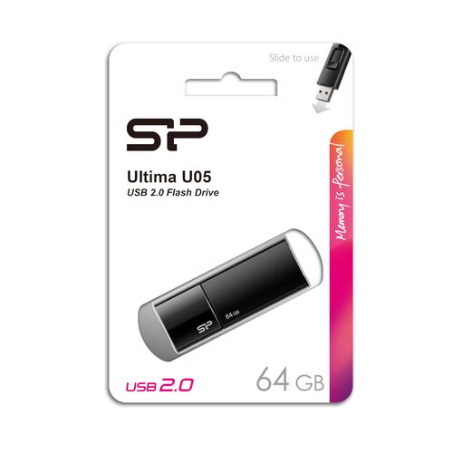 Memoria USB 64 GB Silicon Power U05 Retráctil Almacenamiento