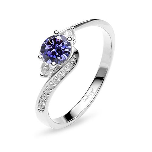 Anillo de compromiso en Oro Blanco de 14K Amelie Joyas