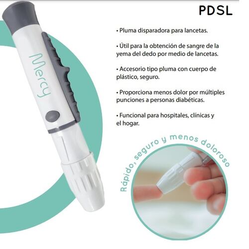 Pluma Disparadora P/ Toma Glucosa En La Sangre Mercy Hergom.