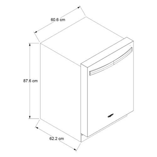 Lavavajillas Empotrable Whirlpool 15 servicios WDT750SAKZ 61 cm.