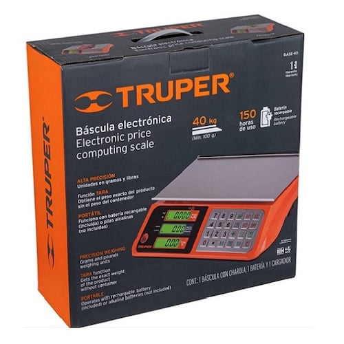 Bascula Electrónica Multifunciones Hasta 40Kg Truper BASE-40 Calidad Premium Comercio Comerciante Tienda Tiendas