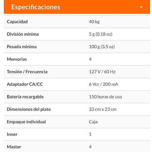 Bascula Electrónica Multifunciones Hasta 40Kg Truper BASE-40 Calidad Premium Comercio Comerciante Tienda Tiendas