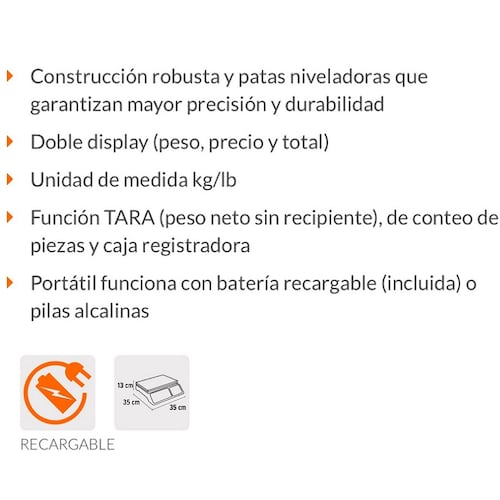Bascula Electrónica Multifunciones Hasta 40Kg Truper BASE-40 Calidad Premium Comercio Comerciante Tienda Tiendas