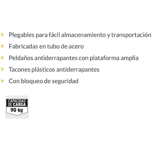 ESCALERA TUBULAR PLEGABLE DE 2 PELDAÑOS CON BARANDAL Uso Domestico-Papelerias-Jardin ESTU-2PB        rdin Pretul 