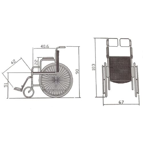 Silla De Ruedas Todo Terreno 19 pulgadas Con Elevapiernas y Descansabrazos Abatibles Gris .