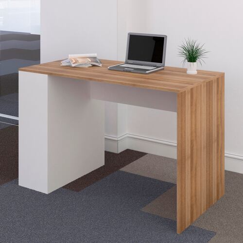 Escritorio Minimalista con archivero Madera con Blanco