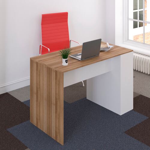 Escritorio Minimalista con archivero Madera con Blanco