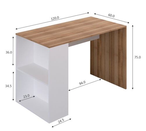 Escritorio Minimalista con archivero Madera con Blanco