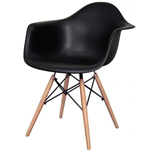 Pack 2 Sillones Eames Brazo Vintage Silla Comedor Negro