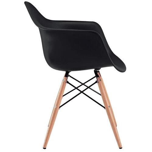 Pack 2 Sillones Eames Brazo Vintage Silla Comedor Negro