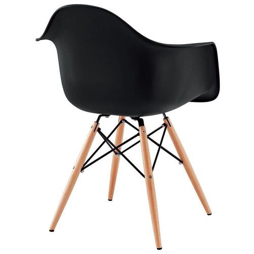 Pack 2 Sillones Eames Brazo Vintage Silla Comedor Negro